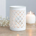 White Matte Lattice Cut Wax Burner