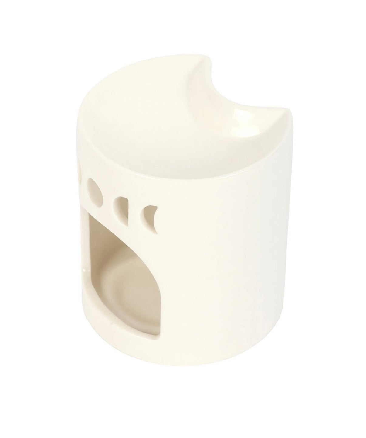 White Crescent Moon Wax Burner