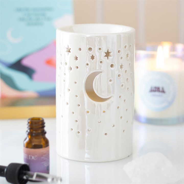 Iridescent White Moon Pillar Wax Melt Burner