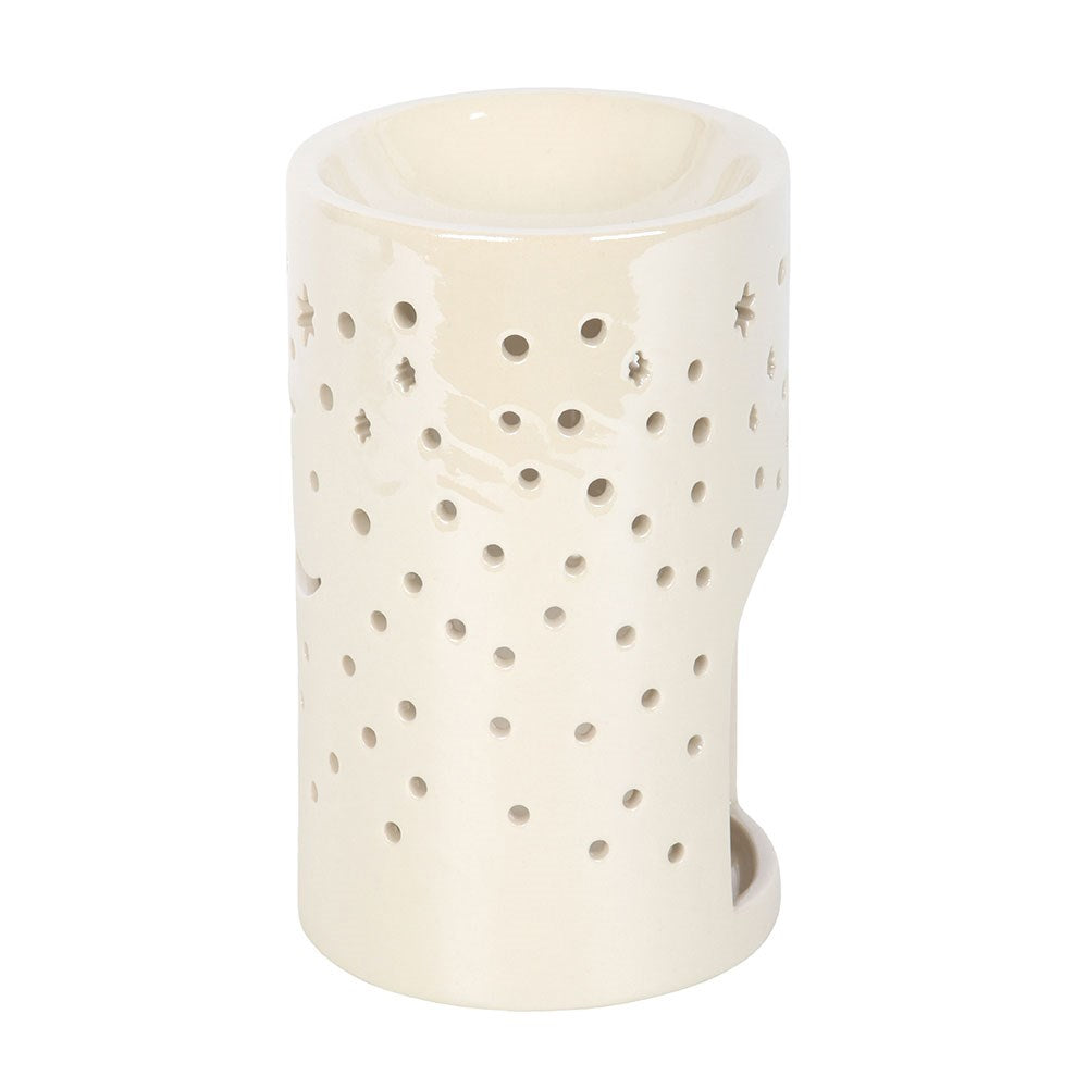 Iridescent White Moon Pillar Wax Melt Burner